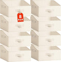 Criusia Closet Organizers Bins 8 Pack - Large Closet Shelf Organizer with Handles - Fabric Trapezoid Home Organization and Storage Baskets for Organizing Clothes Toy Blanket Towel Purse Hats