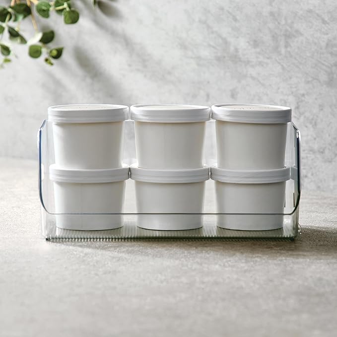 iDesign Wide Stackable Open-Front Storage Bin for Kitchen and Pantry, Clear, Made in USA
