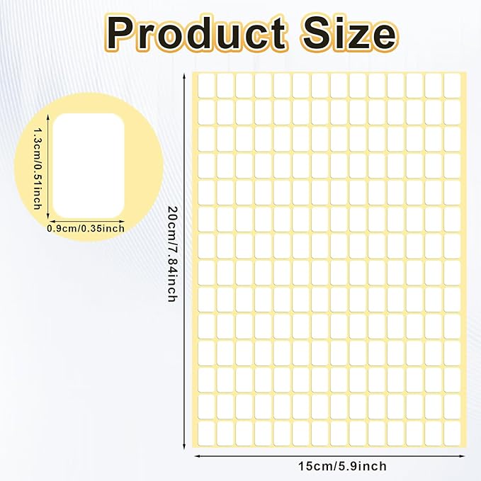 2940PCS Matte White Labels Stickers 0.5" x 0.3" Small Blank Labels Removable Price Stickers to Write On Sticky Name Tags for Jar Diamond Art Boxes Folder Envelope Office Kitchen (13 X 9 mm)
