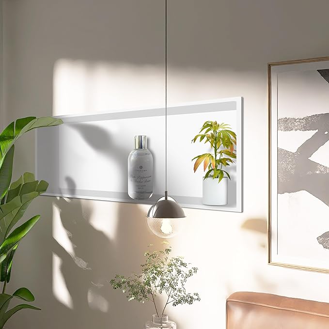BATHFINESSE Shower Niche 24" X 12" White, Stainless Steel Wall Niche Recessed Shower Shelf for Bathroom Storage, No Tile Needed Over Mount Installation