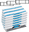 KEEPOW Reusable Mop Replacement Pads Compatible with Shark Vac Mop VM252 VM200 VC205 VM250 /QM250 VM190 VM200P12, Washable Vacuum Mop Pad Refills, Upgraded Dirt Chamber for Floor Mop (1+3+6 Pads)