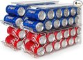 Soda Can Organizer with Lids, Stackable Soda Can Dispenser for Refrigerator, Clear Can Holder Organization and Storage Bins for Fridge, Kitchen, Countertop, Drink Pantry Organizers, Holds 12 Cans Each