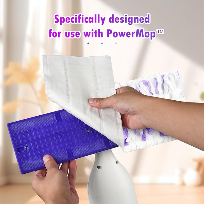 20 Pack Disposable Mopping Pad Refills for PowerMop Multi-Surface Mop Kit, Multi-Surface Mop Pad Refill for Power Mop for Cleaning Floors