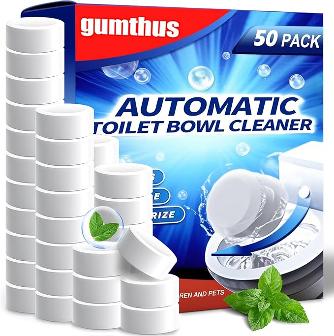 Automatic Toilet Bowl Cleaner Tablets,Bleach Descale&Deodorize-Tank Drop-In Tablets for Stain&Limescale Removal, Fresh Scent, Septic-Safe, Compatible with effective Works with Toilets-easy to use