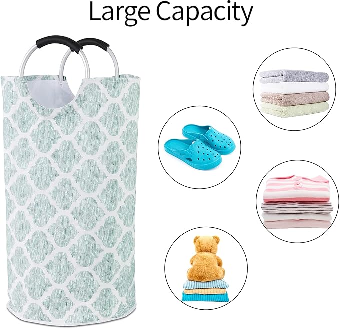 Dalykate Large Laundry Basket 82L Collapsible Oxford Fabric Laundry Hamper Foldable Clothes Laundry Bag with Handles Waterproof Washing Bin Portable Dirty Clothes Basket for College Dorm, Family