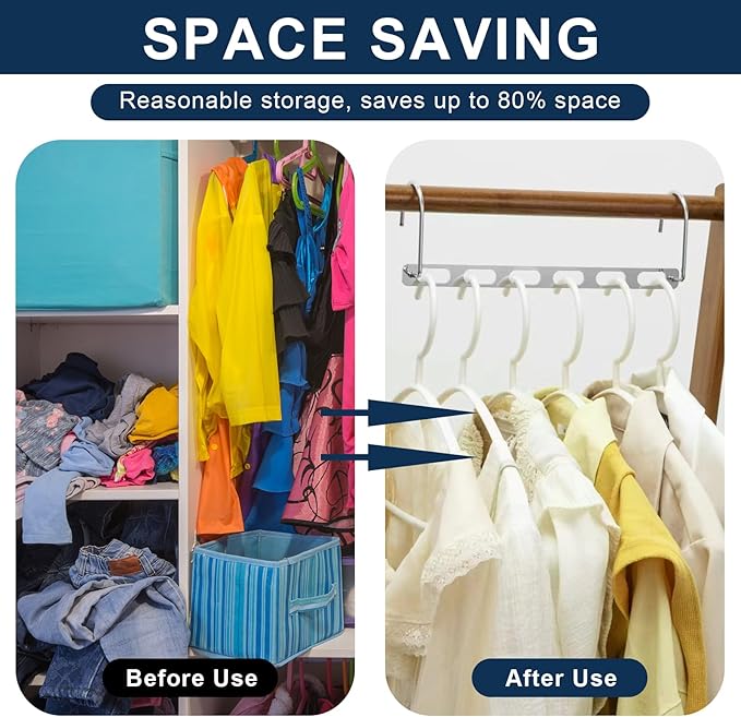 12 Pieces Space Saving Metal Collapsible Hangers for Heavy Clothes, Closet Space Savers Metal Hanger Organizer for Dorm, Room Essentials Storage