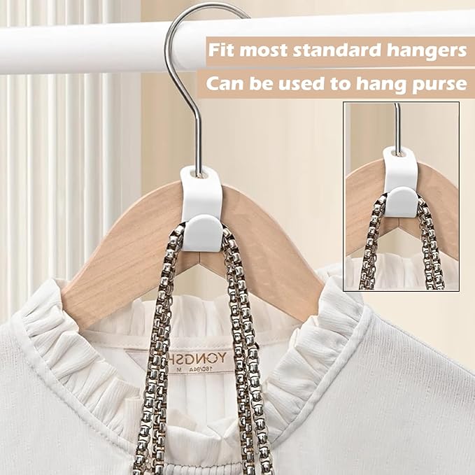 20 Pieces Hanger Connector Hooks Clothes Organizer Space Saving Hanger Connector Plastic Hanging Hooks (White)
