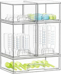 SpaceAid Bottle Storage Organizer Baby - Acrylic Bottles Station Organizer Container, Stackable Clear Drawers for Countertop, Vanity, Bathroom, Cabinet, Pantry Organization, 5 Pack, 2S2M1L, 15.4" H