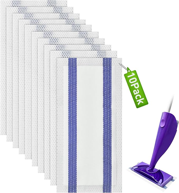 Mop Pad Refills Compatible with WetJet,10 Count Disposable Mop Pads Refills Compatible with Swiffer Wet Jet Spray Mops,Wet Dry Use Heavy Duty Mopping Pads for All Purpose Multi Surface Floor Cleaning