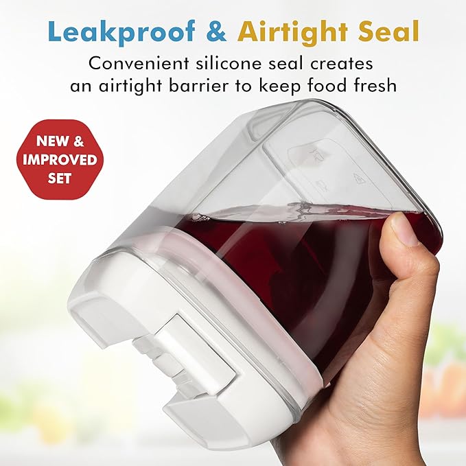 Shazo 9 PC Airtight Food Storage Containers - BPA Free Clear Plastic Snack & Spice Containers with Easy Lock Lids - Kitchen and Pantry Organization for Herbs, Coffee, Tea - 0.5L / 2.1 Cups