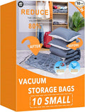 GONGSHI Vacuum Storage Bags, Space Saver Seal Bags For Clothing, Blankets, Comforters, Pillows, Clothes Storage,Travel Luggage.10 S