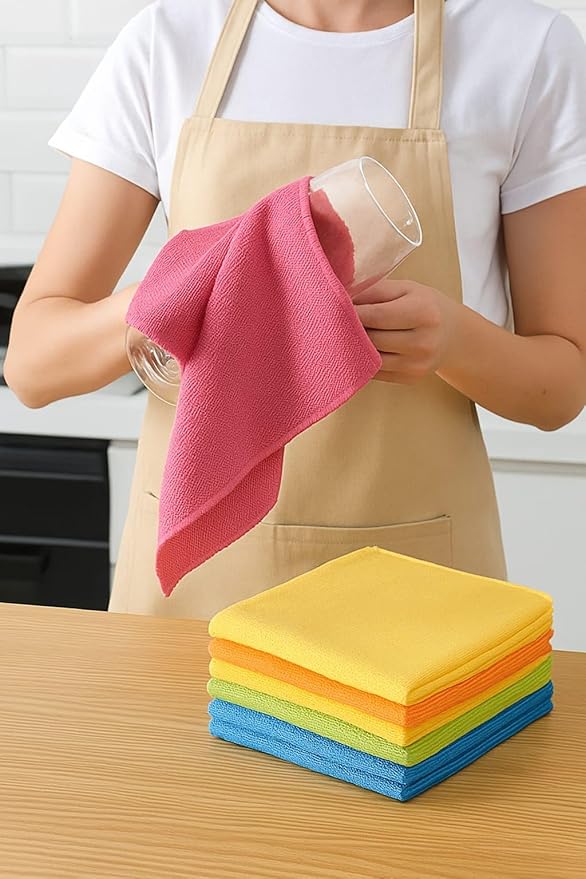 Microfiber Cleaning Cloths, 12 Pack – Thick, Lint-Free, Streak-Free Towels for Home, Kitchen, Car, Glass & Electronics – Ultra Absorbent & Reusable – 11.8” x 15.7”, 6 Mixed Colors