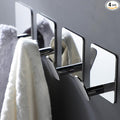 DELITON Towel Hooks for Bathrooms - 4 Pack Wall Hooks for Hanging Heavy Duty Adhesive Command Hooks for Coat Robe, Waterproof Shower Hooks Stainless Steel Mirror, Silver