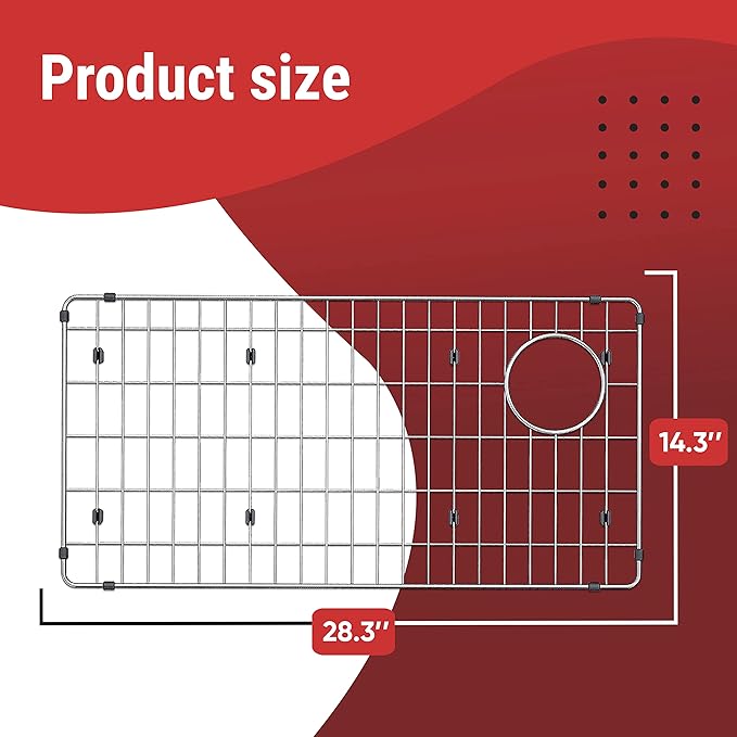 Sink Protectors for Kitchen Sink, Stainless Steel Protective Grid 28 1/4 x 14 1/4, Sink Rack for Bottom of Sink