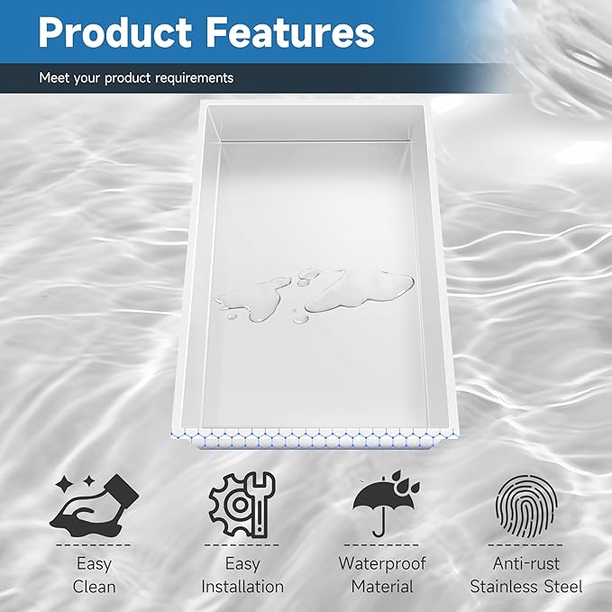BATHFINESSE Shower Niche No Tile Needed, 18 x 12 Insert Shower Niche, Recessed Shelf for Bathroom Storage Over Mount Installation, White