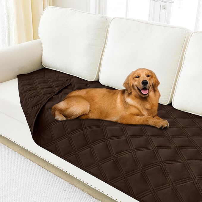 Smiry Waterproof Dog Bed Cover Blanket 30x70, Soft Reversible Pet Blanket, Washable Leakproof Cats Dogs Couch Cover for Sofa, Couch, Furniture, Lattice, Chocolate/Chocolate