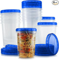 Tafura 6 Pack Leakproof Freezer Containers for Food with Twist Top Lids - 32 Oz BPA Free Reusable Plastic Soup Containers with Screw On Lids - Ideal for Meal Prep, Leftovers & Pantry Organization