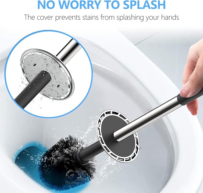 SetSail Toilet Brush, Compact Size Toilet Bowl Brush and Holder Toilet Brushes for Bathroom with Stainless Steel Handle Toilet Cleaner Brush with Durable Scrubbing Bristles, 4 Packs