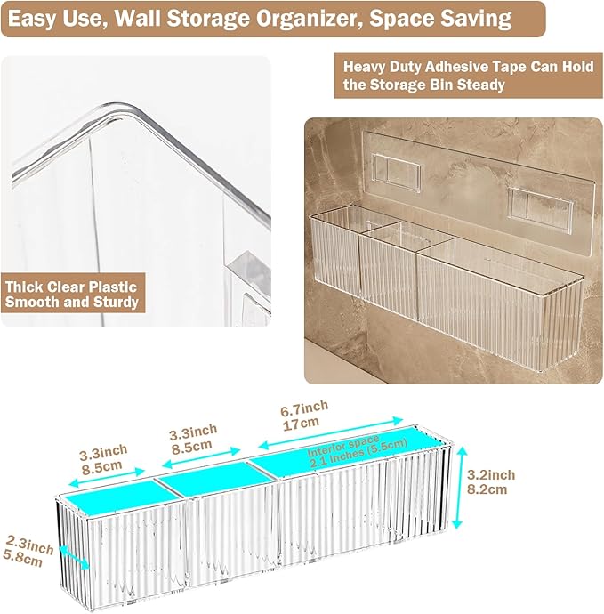 2Pack Floating Bathroom Shelves,Wall Mount Organizer,Long Narrow Clear Cabinet Door Organizer, Acrylic Shelves for Wall,No Drilling, Come With Self Adhesive Tape, for Kitchen, Office Desk
