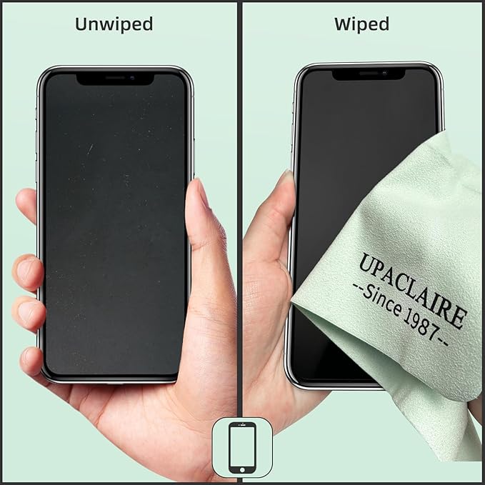 Suede Eyeglass Cloth 8" X 10" Extra Large Cleaning Cloth Washable, Durable Ultra-Fine High-Tech Premium Material for Eyeglasses Lenses Electronics and Screens