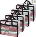Fixwal 4 Pack 40L Blanket Storage Bags With Zipper Mesh Clear Underbed Storage Closet Organizers and Storage Containers for Bedding, Duvet, Comforter