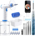 Earwax Removal - Electric Ear Irrigation Kit with 4 Pressure Modes, Ear Cleaner with Camera, 1080P Otoscope, Ear Cleaning Tool with 7-Piece Set, Earwax Removal Kit for Daily Cleaning-Bluewhite