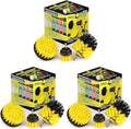 Drillbrush Cleaning Brush Kit, 3 Count, Nylon Bristle | Bathroom Surfaces | Power Scrubber | Drill Attachment | Yellow