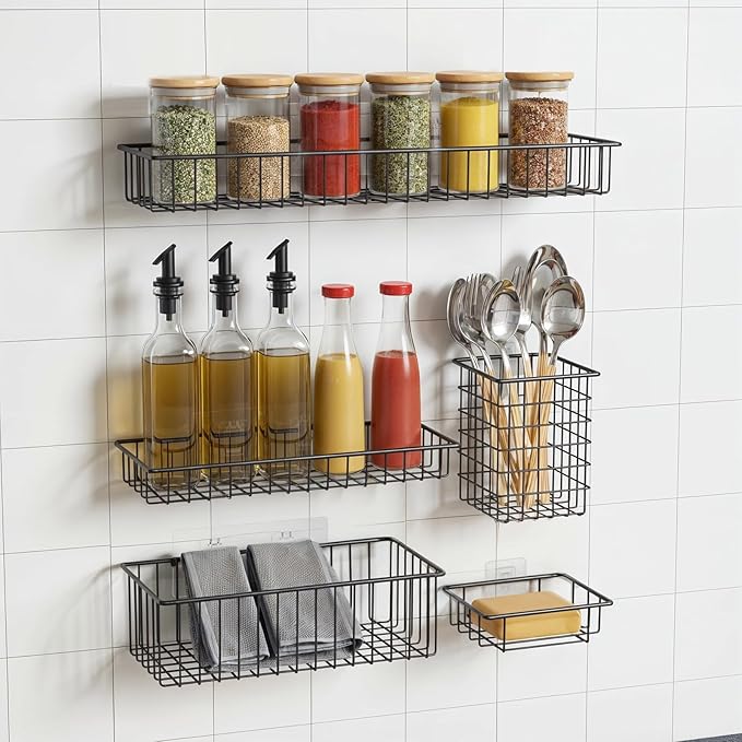 14 Pcs Shower Caddy Adhesive Replacement, 3 Styles Waterproof Shower Adhesive Strips, Strong Shower Shelf Adhesive Replacement for Bathroom Storage Shelves Kitchen Racks (No Drilling, Clear)