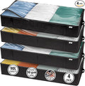 Closet Organizers and Storage - Maximize Space with Under Bed Storage Containers & Clothes Storage - Ideal Closet Organizer, Toy Storage Organizer & Underbed Storage (Black, 4 Pack)