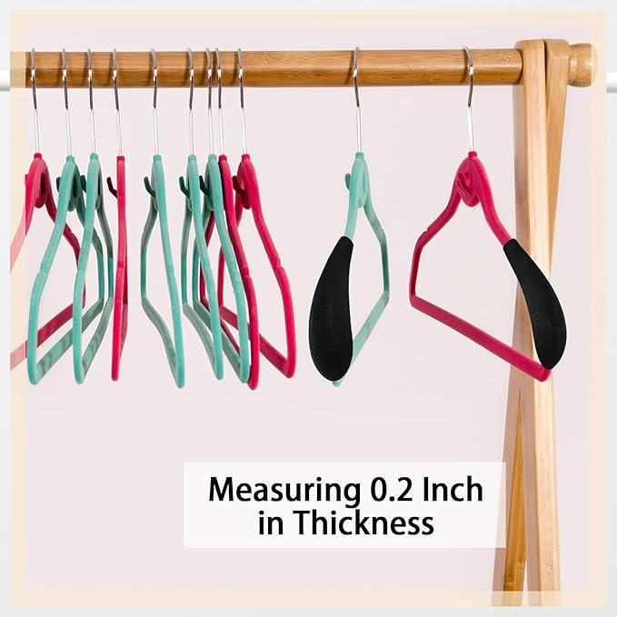 Qunclay 24 Pcs Velvet Hangers Shoulder Form Shaper Black Pads Flocking and Plastic Shoulder Protectors for Velvet Flocking Hangers Measuring 0.2 Inch in Thickness
