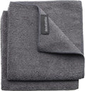 Brabantia x2 Microfiber Cleaning Dish Cloths (Dark Gray) Absorbent Hygenic Rags for Washing, Cleaning, Drying (12x12)