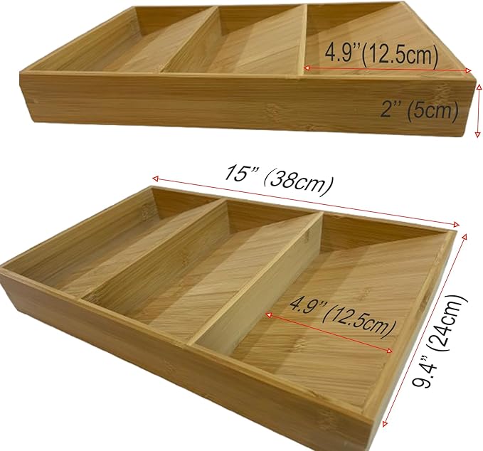 Spice Drawer Organizer for Cabinet, 3 Tier Bamboo Spice Rack Tray for Drawer, Kitchen Seasoning Organizer for Countertop Cupboard Pantry