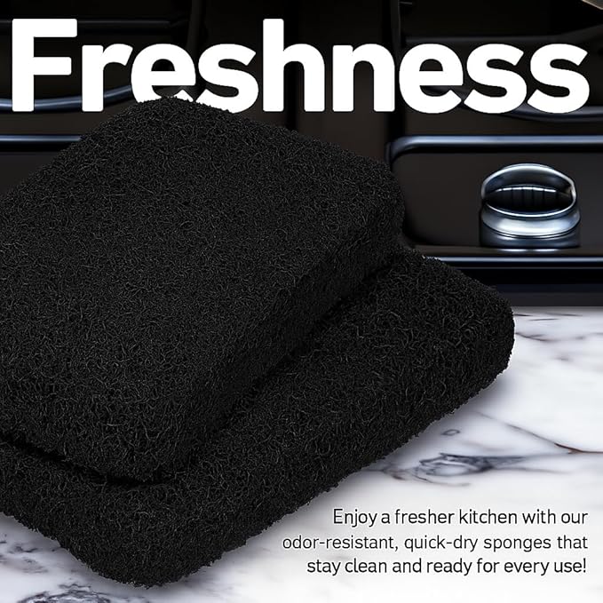 Casanero 12-Pack Silicone Scrubbing Sponges, Heavy-Duty, Non-Scratch | Reusable, Odor-Free, Multi-Purpose Cleaning for Dishes, Non-Stick, Countertops