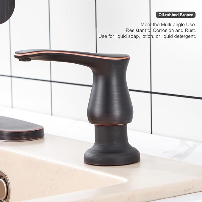GAGALIFE Kitchen Sink Soap Dispenser Oil Rubbed Bronze, Under Sink Soap Dispenser with 40" Silicone Extension Tube Kit,Say Goodbye to Frequent Refills