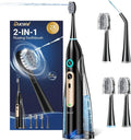 Electric Toothbrush with Water Flosser Combo, Professional Flossing Toothbrush with 3 Sonic Brush Modes & 5 Water Pressures, Cordless Water Flosser for Adults Teeth Cleaning Plaque Removal