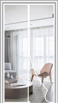 Magnetic Screen Door White, Fits 30'' x 80'' Door, Tear-Resistant High-Density Fiber Mesh, Keep Annoying Creatures Out, Pet Friendly, Easy Install with Strong-Adhesive Hook&Loop, Enjoy Beauty Sunshine