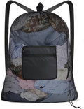 OTraki Mesh Laundry Bags 36 x 28 Inch Extra Large Travel Laundry Bag Backpack Heavy Duty Drawstring Dirty Clothes Laundry Mesh Wash Bag with Shoulder Straps Don't Drying, Melting 140-176℉ Black