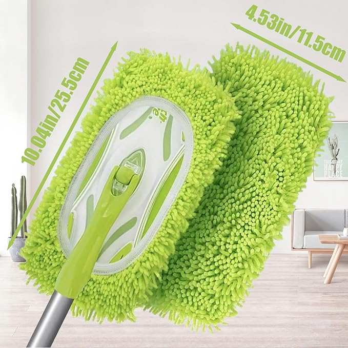 4 Pack Reusable Mop Pads Refill Compatible with Swiffer Sweeper Mop, Microfiber Wet Mopping Cloths for Floor Cleaning, Ideal for Home Cleaning Washable Floor (Green-4 Pack)