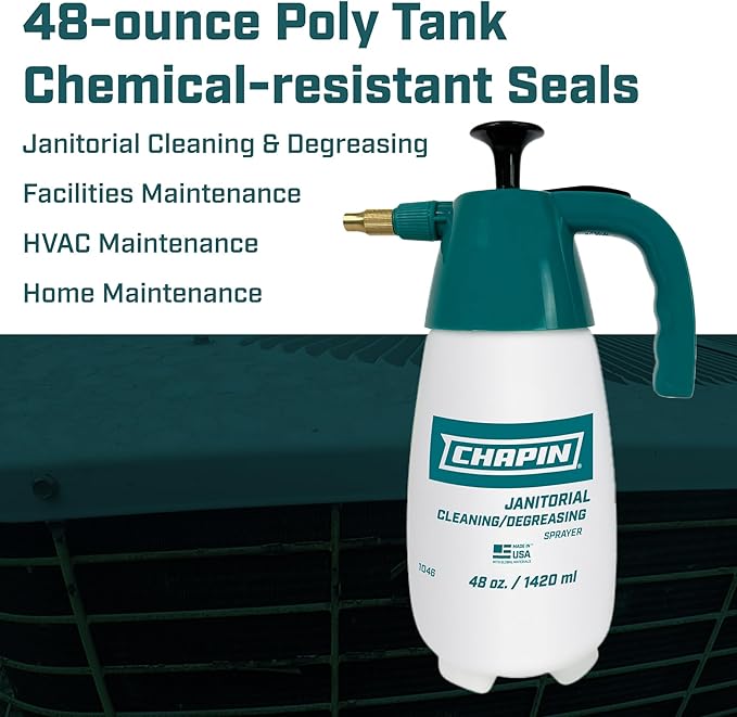 Chapin International 1046 48-Ounce Industrial Cleaner/Degreaser Handheld Pump Sprayer, 48-Ounce, Translucent White, 1 Pack