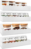 10 inch Spice Rack Wall Mounted,4 Pack Spice Organizer Shelf for Stove Cabinet Pantry Door, Adhesive or Screw Hanging Wall Spice Shelf Storage Holder in Kitchen and RV - White Color