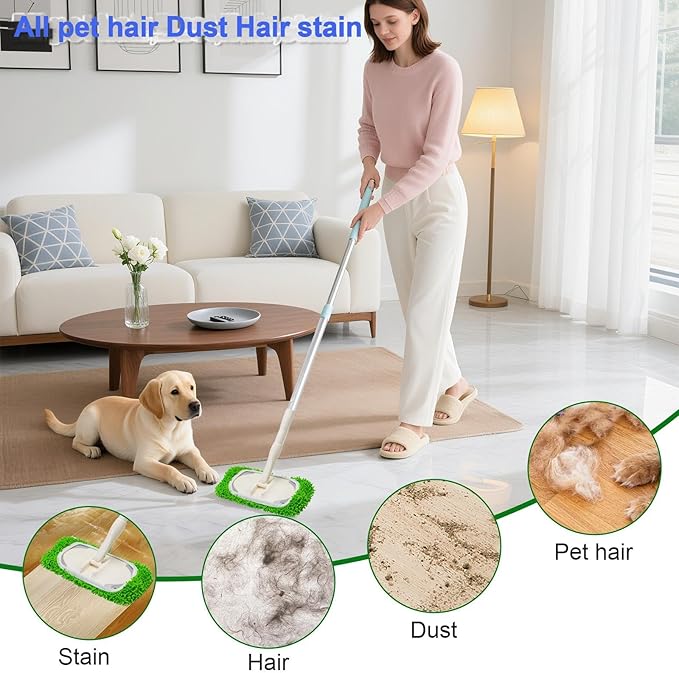 Mop Pads for Swiffer Sweeper Reusable Mop Dry Wet Mop Pad Refills Microfiber Replacement Sweeping Cloths Floor Cleaning Mopping Pad (5PCS)