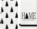 Christmas Kitchen Towels Set of 2 Christmas Tree Dish Towel Tea Towels for Kitchen 16x28 Inch Absorbent Drying Cloth Cooking Baking Cleaning