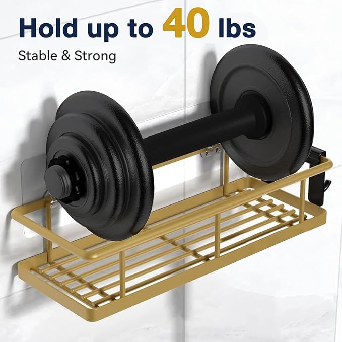 OTCO 2 pcs Shower Caddy Adhesive Replacement Shower Shelf Rack Adhesive Strips No Drilling Organizer Hooks Stickers
