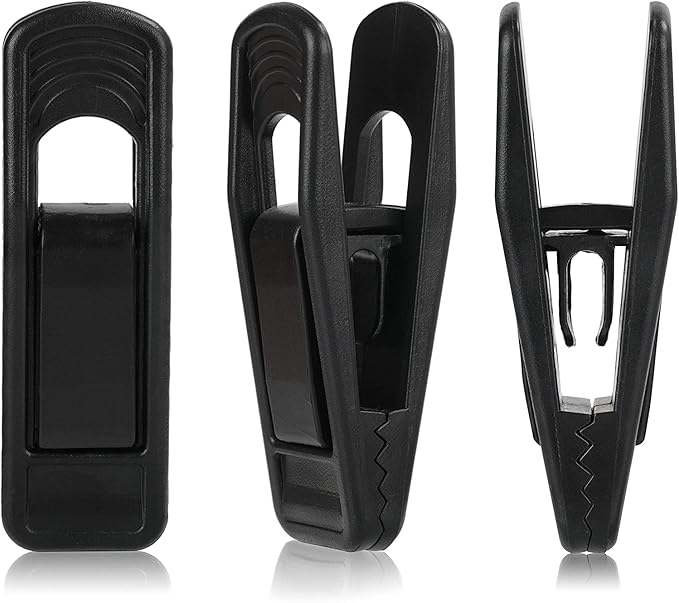 Tinfol Black Plastic Hanger Clips, 20 Pack Pant Finger Clips, Multi-Purpose Strong Pinch Grip Clip for Slim-line Clothes Hangers