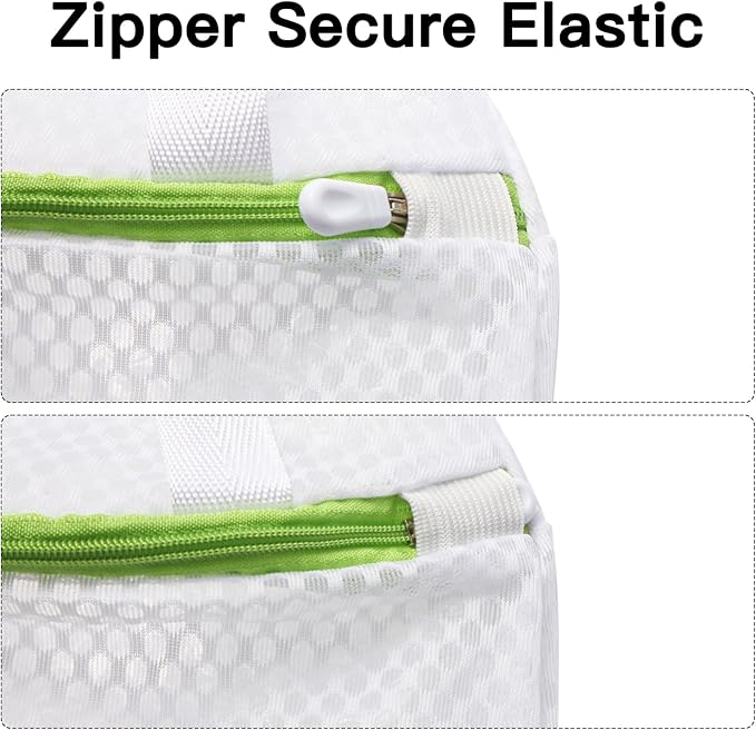 5-Pack Sock Laundry Bags with Metal Hooks, 10x12 Inch Mesh Washing Machine Bags, for Sorting & Storage