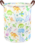 Large Storage Basket,Dinosaur Baby Hamper,Collapsible Canvas Waterproof Coating Boys hamper for Storage Bin Toy Bins,Kids Room,Boys Room Decor,Toys Nursery Gift Basket,Room Decor(Dinosaur)