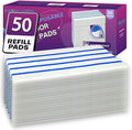 50 PCS Mopping Pad Refill for Wet Jet Mop,Multi-Surface Semi-Disposable Mop Pad Compatible with Swiffer Wetjet & All 10-11'',Thickned and Absorbent Wet Pads Refill
