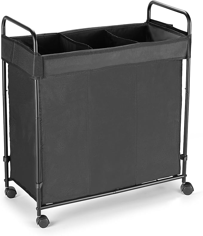 120L Laundry Hamper with Wheels, Rolling Laundry Sorter cart with Metal Frame and Removable Liner, Dirty Clothes Hampers for Bedroom, Laundry Room, Bathroom