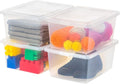 IRIS USA 4-Pack Storage Bins with Lids, 17 Quart, Shoe Boxes Clear Stackable Containers Organize Shoes Closet Shelves, Classroom Organization Teacher Tools, Game Storage - BPA-Free Plastic