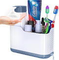 Bathroom Toothbrush Organizer with Soap Dispenser 2-in-1, Bathroom Countertop Toothpaste Organizers with Tooth Brush Holders Set, Bathroom Sink Organizer for Brushes